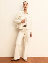 Wide-Leg Cream Jeans