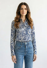 Navy & Cream Print Shirt