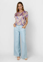 Short Sleeves Paisley Print Blouse