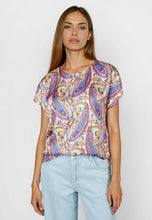 Short Sleeves Paisley Print Blouse