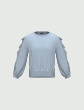 Ruffled Sweater - Light blue