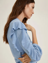 Ruffled Sweater - Light blue