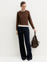 Chocolate Brown Fine Wool Jumper