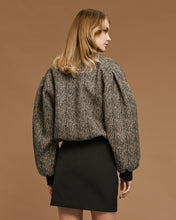 Beige Patterned Bomber Jacket