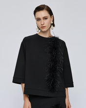 Black Feather Detail Top