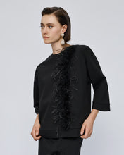 Black Feather Detail Top