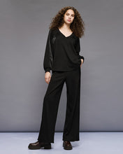 Blouse with satin details