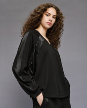Blouse with satin details