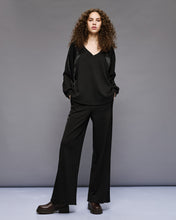 Blouse with satin details