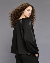 Blouse with satin details