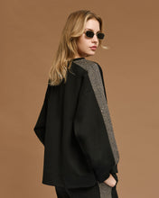 Black Herringbone Stripe Top