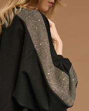 Black Herringbone Stripe Top