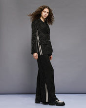 Black Jacquard Wide-Leg Trousers
