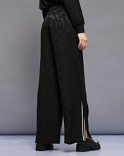 Black Jacquard Wide-Leg Trousers
