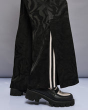 Black Jacquard Wide-Leg Trousers