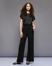 Black Satin Trim Trousers