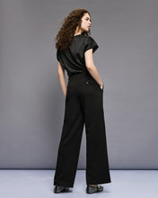 Black Satin Trim Trousers