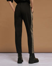 Black Herringbone Stripe Trousers