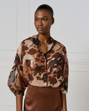Camel Abstract Print Blouse
