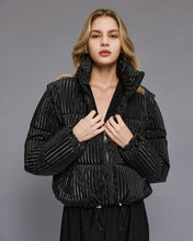 Black Textured Puffer Jacket