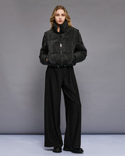 Black Textured Puffer Jacket