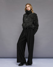 Black Textured Puffer Jacket