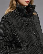 Black Textured Puffer Jacket