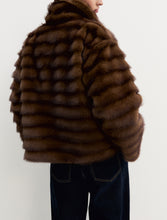 Chocolate Brown Textured Faux Fur Jacket
