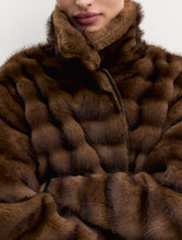 Chocolate Brown Textured Faux Fur Jacket