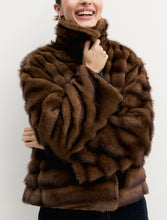Chocolate Brown Textured Faux Fur Jacket