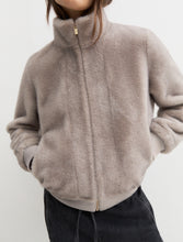 Taupe Faux Fur Zip-Up Jacket