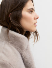 Taupe Faux Fur Zip-Up Jacket