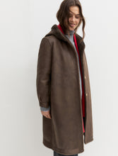 Chocolate Brown Hooded Faux Fur Long Coat