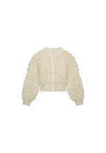 Cream Textured Knit Cardigan