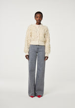 Cream Textured Knit Cardigan