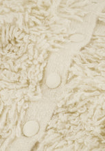 Cream Textured Knit Cardigan