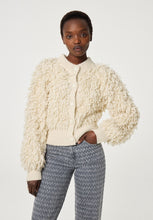 Cream Textured Knit Cardigan