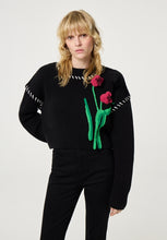 Black Floral Knit Jumper