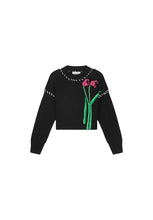 Black Floral Knit Jumper