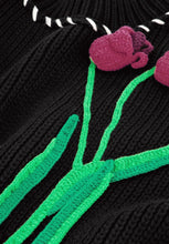 Black Floral Knit Jumper