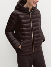 Chocolate Brown Hooded Puffer Jacket