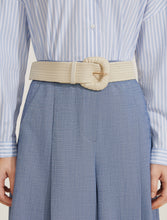 Raffia high-waist Belt - Optical White