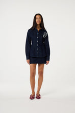 Dark Denim Rosette Blouse