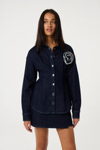 Dark Denim Rosette Blouse