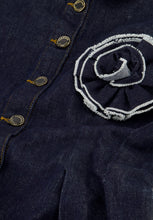 Dark Denim Rosette Blouse