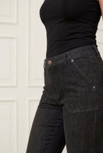 Washed Grey Cropped Flare Jeans