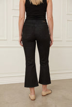 Washed Grey Cropped Flare Jeans