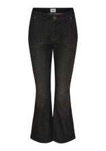 Washed Grey Cropped Flare Jeans