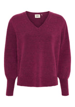 Soft Knit V-Neck Jumper in Cerise