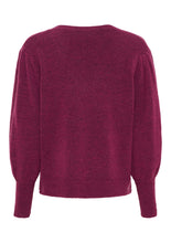 Soft Knit V-Neck Jumper in Cerise